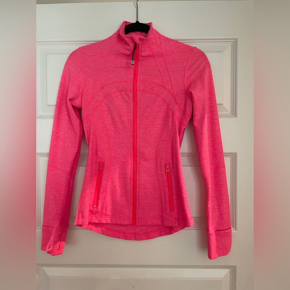 Neon pink lululemon Define Jacket, Size 4